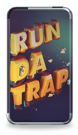Фотография футболки Объемная золотая надпись RUN DA TRAP с эффектом разрушения